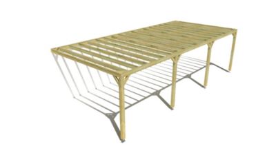 Pergola bois - 9m x 4m - adossée - sens profondeur - livraison comprise