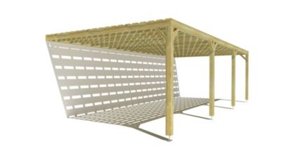 Pergola bois - 9m x 4m - adossée - sens profondeur - platelage bois - livraison comprise