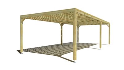 Pergola bois - 9m x 4m - indépendante - sens largeur - platelage bois - livraison comprise