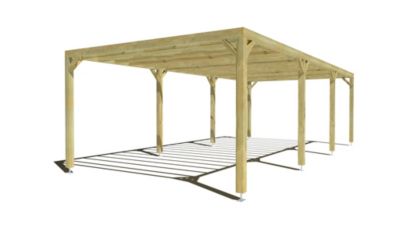 Pergola bois - 9m x 4m - indépendante - sens profondeur - livraison comprise