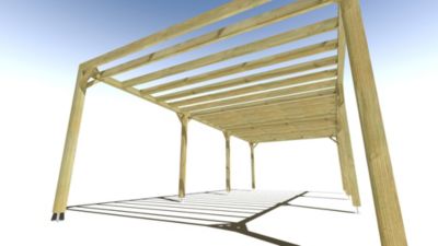 Pergola bois - 9m x 4m - indépendante - sens profondeur - livraison comprise