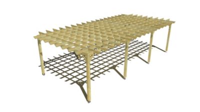 Pergola bois - 9m x 4m - indépendante - style retro - livraison comprise