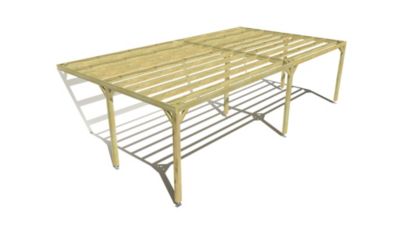 Pergola bois - 9m x 5m - adossée - sens largeur - livraison comprise