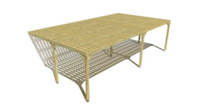 Pergola bois - 9m x 5m - adossée - sens largeur - platelage bois - livraison comprise