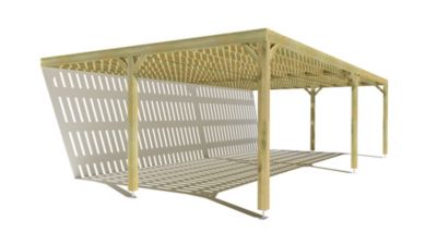 Pergola bois - 9m x 5m - adossée - sens largeur - platelage bois - livraison comprise