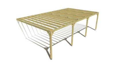 Pergola bois - 9m x 5m - adossée - sens profondeur - livraison comprise