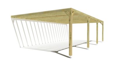 Pergola bois - 9m x 5m - adossée - sens profondeur - livraison comprise