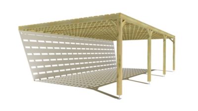 Pergola bois - 9m x 5m - adossée - sens profondeur - platelage bois - livraison comprise