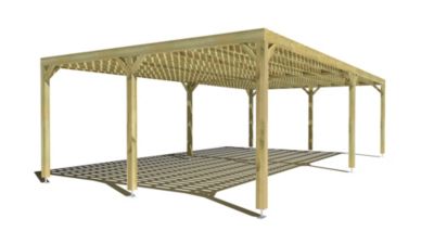 Pergola bois - 9m x 5m - indépendante - sens largeur - platelage bois - livraison comprise