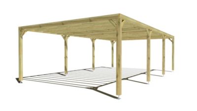 Pergola bois - 9m x 5m - indépendante - sens profondeur - livraison comprise