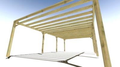 Pergola bois - 9m x 5m - indépendante - sens profondeur - livraison comprise