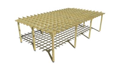 Pergola bois - 9m x 5m - indépendante - style retro - livraison comprise