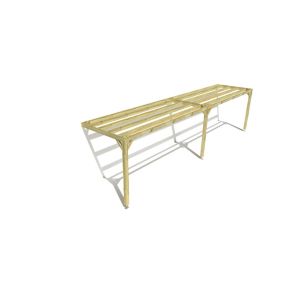 Pergola bois labellisée FSC, 10m x 2m, adossée, sens largeur.