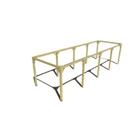 Pergola bois labellisée FSC, 10m x 3m, indépendante, cadre simple.