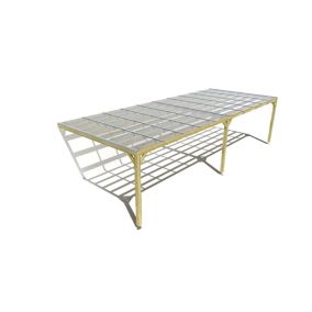 Pergola bois labellisée FSC, 10m x 4m, adossée, sens largeur, couverture étanche transparente incluse.