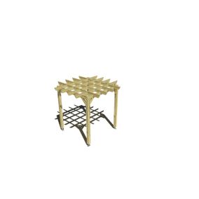 Pergola bois labellisée FSC, 2m x 2m, indépendante, style retro.