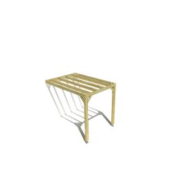 Pergola bois labellisée FSC, 2m x 3m, adossée, sens profondeur.