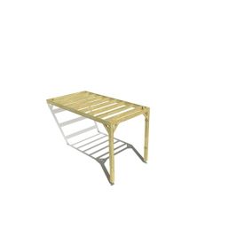 Pergola bois labellisée FSC, 2m x 4m, adossée, sens largeur.