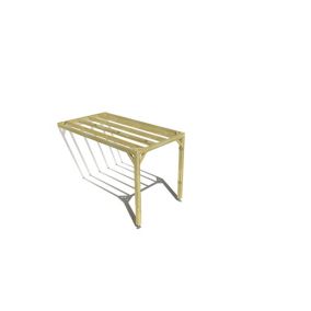 Pergola bois labellisée FSC, 2m x 4m, adossée, sens profondeur.