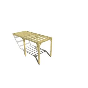 Pergola bois labellisée FSC, 2m x 5m, adossée, sens largeur.