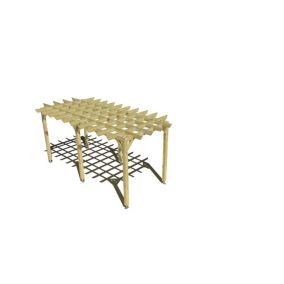 Pergola bois labellisée FSC, 2m x 5m, indépendante, style retro.