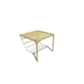 Pergola bois labellisée FSC, 3m x 3m, adossée, sens largeur.