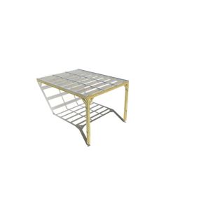 Pergola bois labellisée FSC, 3m x 4m, adossée, sens largeur, couverture étanche transparente incluse.