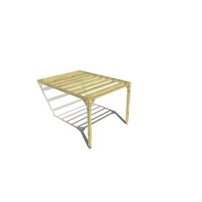 Pergola bois labellisée FSC, 3m x 4m, adossée, sens largeur.