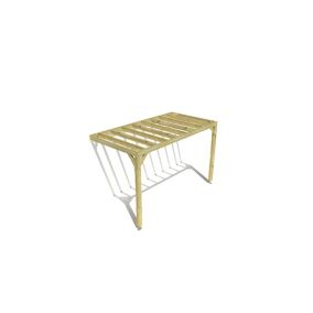 Pergola bois labellisée FSC, 4m x 2m, adossée, sens profondeur.