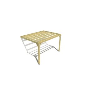 Pergola bois labellisée FSC, 4m x 3m, adossée, sens largeur.