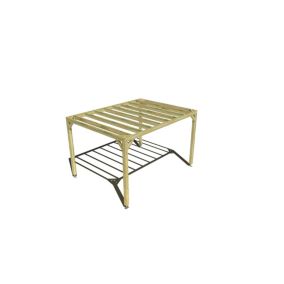 Pergola bois labellisée FSC, 4m x 3m, indépendante, sens profondeur.