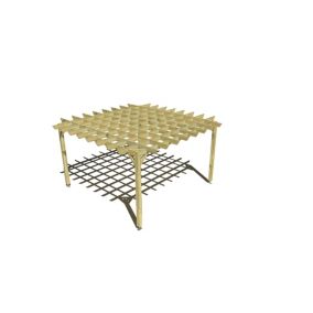 Pergola bois labellisée FSC, 4m x 4m, indépendante, style retro.