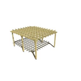 Pergola bois labellisée FSC, 4m x 5m, indépendante, style retro.