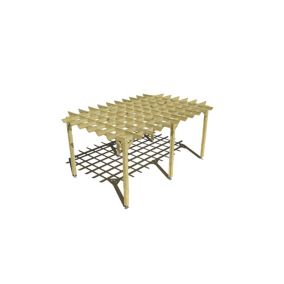 Pergola bois labellisée FSC, 5m x 3m, indépendante, style retro.