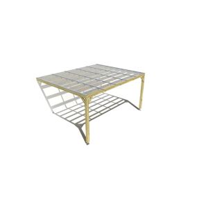 Pergola bois labellisée FSC, 5m x 4m, adossée, sens largeur, couverture étanche transparente incluse.