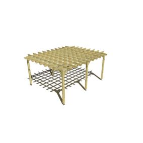 Pergola bois labellisée FSC, 5m x 4m, indépendante, style retro.