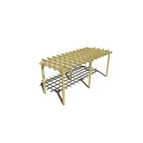 Pergola bois labellisée FSC, 6m x 2m, indépendante, style retro.