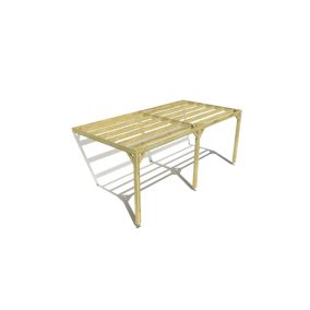 Pergola bois labellisée FSC, 6m x 3m, adossée, sens largeur.