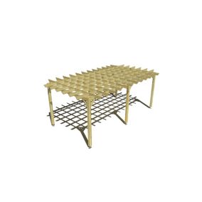 Pergola bois labellisée FSC, 6m x 3m, indépendante, style retro.