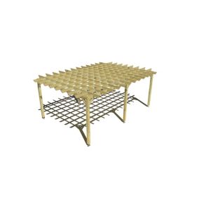 Pergola bois labellisée FSC, 6m x 4m, indépendante, style retro.