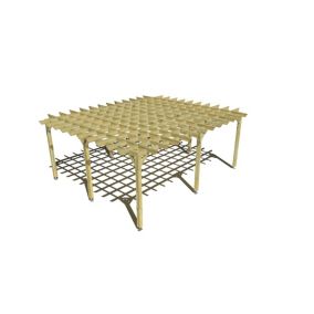 Pergola bois labellisée FSC, 6m x 5m, indépendante, style retro.