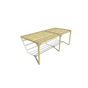 Pergola bois labellisée FSC, 7m x 3m, adossée, sens largeur.