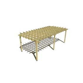 Pergola bois labellisée FSC, 7m x 3m, indépendante, style retro.