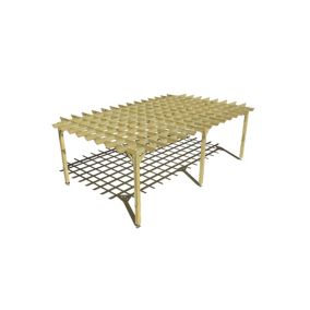 Pergola bois labellisée FSC, 7m x 4m, indépendante, style retro.