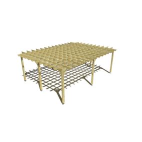 Pergola bois labellisée FSC, 7m x 5m, indépendante, style retro.