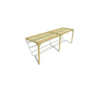 Pergola bois labellisée FSC, 8m x 2m, adossée, sens largeur.