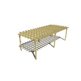 Pergola bois labellisée FSC, 8m x 3m, indépendante, style retro.