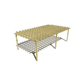 Pergola bois labellisée FSC, 8m x 4m, indépendante, style retro.