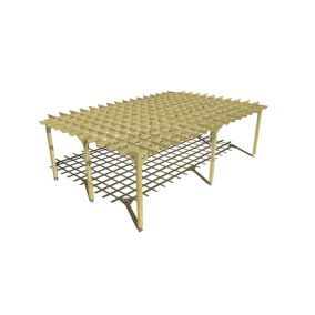 Pergola bois labellisée FSC, 8m x 5m, indépendante, style retro.