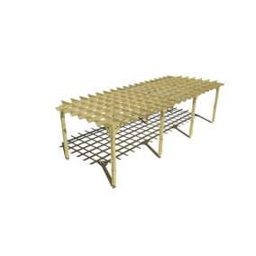 Pergola bois labellisée FSC, 9m x 3m, indépendante, style retro.